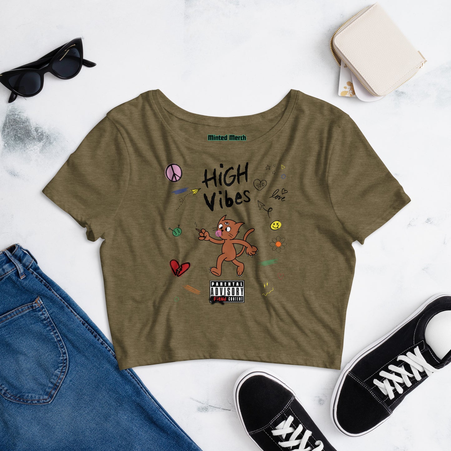 High Vibes Crop Tee