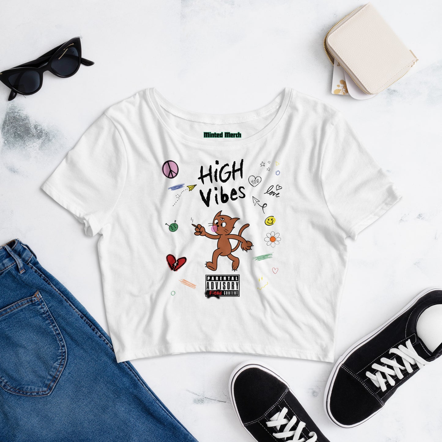 High Vibes Crop Tee